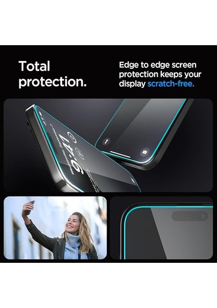 iPhone 15 Pro ile Uyumlu Cam Ekran Koruyucu Kolay Kurulum Glas.tr Ez Fit Slim Hd (2 Adet) - AGL06892 indirimleri