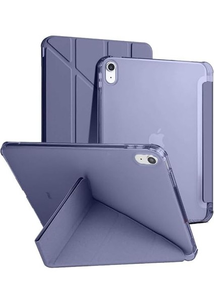 iPad (A16) 11INÇ 2025 Uyumlu Kılıf Üçgen Tri Folding Kalem Bölmeli Standlı Kılıfı A3355 Levender modelleri