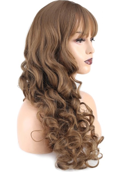 Dalgalı Perçemli Uzun Fiber Sentetik Peruk - Bebek Kumralı modelleri