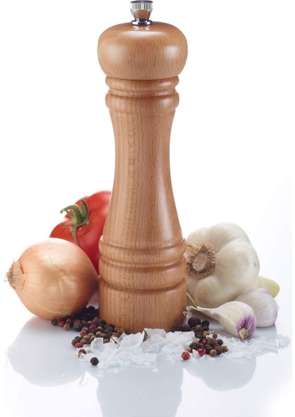 Ahşap Karabiber Değirmeni: Tuz Öğütücü, Doldurulabilir Çalkalayıcı, Pişirme ve Servis Için Ideal (17 Cm)