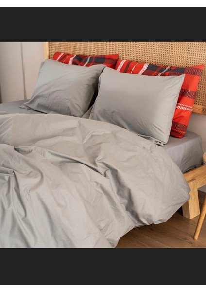 Çift Kişilik % 100 Pamuk Nevresim Takımı Lıght Grey modelleri