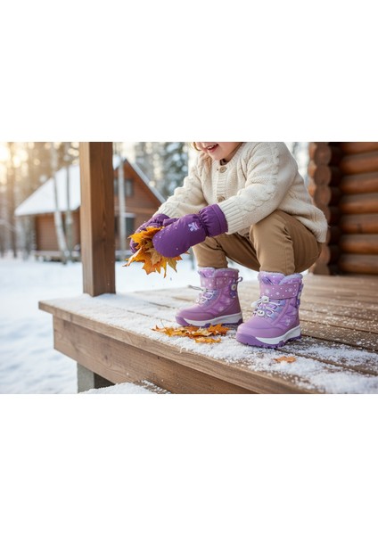 Su Dayanıklı Kaymaz Taban Içi Kürklü Işıklı Kız Çocuk Bebe Kar Botu indirimleri