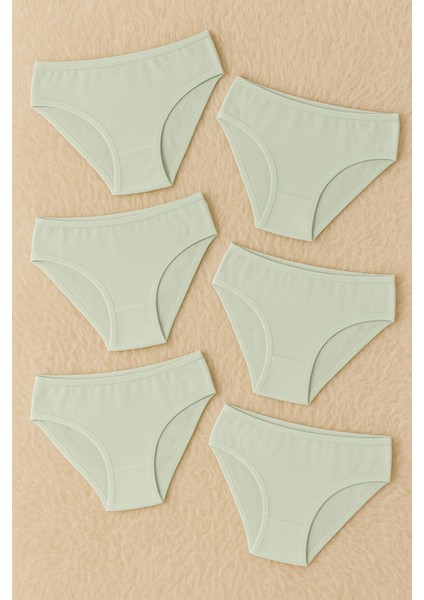 Pamuklu & Modal Esnek 6 Adet Yeşil Paris Model Bikini Külot LL.K51.O08.001