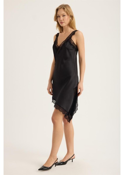 Saten Dantel Kalın Askı Elbise fiyatları