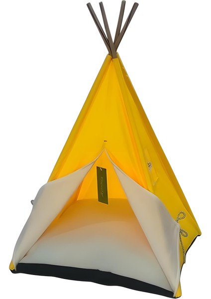 Kedi Köpek Çadırı Büyük Boy Sarı 60X60X80CM