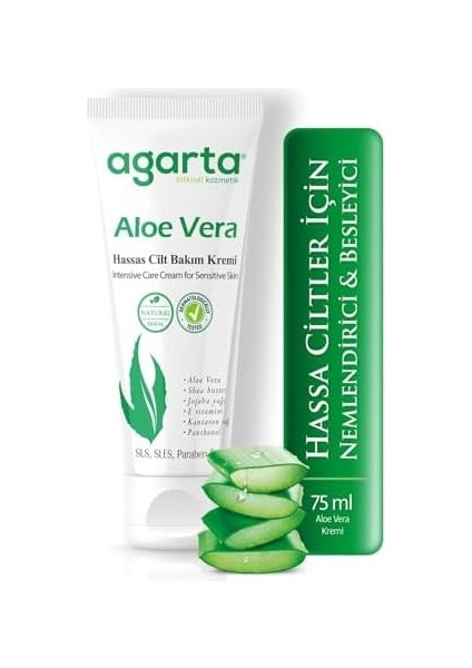 Doğal Aloe Vera Nemlendirici El ve Cilt Bakım Kremi 75 ml x 3 Adet modelleri