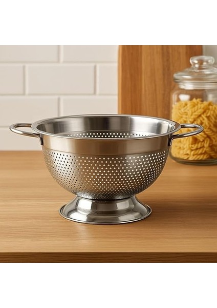 304 Paslanmaz Çelik Süzgeç - Kulplu & Ayaklı Tasarım | Makarna, Sebze ve Meyve Yıkama Kabı - Delikli, Bulaşık Makinesine Uygun fiyatları