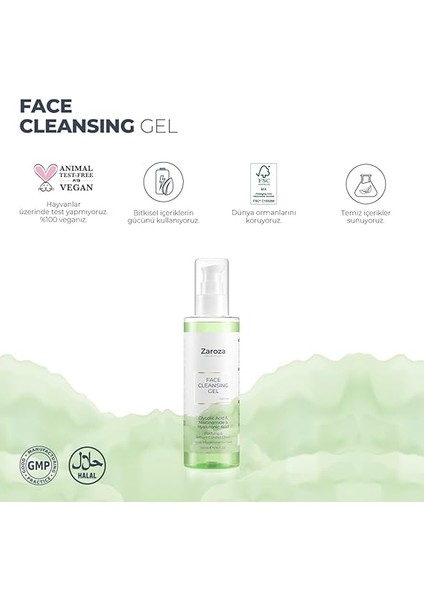 Arındırıcı & Gözenek Sıkılaştırıcı Yüz Temizleme Jeli Glycolic Asit&niacinamide&hyaluronic 200 ml modelleri
