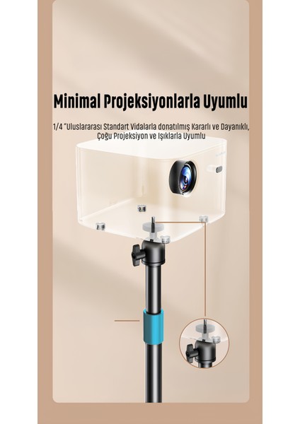 Projeksiyon Cihazı Standı Ayaklı Projeksiyon Vidalı-Gimbal Model Ayarlanabilir Yükseklik Tripod modelleri