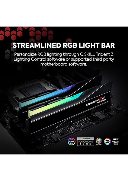 Trident Z5 Neo Rgb Serisi 32GB (2x 16GB) 288-PIN Sdram Ddr5 6000 (PC5-48000) CL30-38-38-96 1,35V Çift Kanallı Masaüstü Bellek Model F5-6000J3038F1 6gx2-Tz. 5nr (Mat Siyah) modelleri