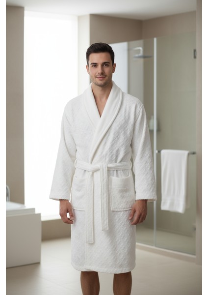 Kadife Jakarlı Erkek Bornoz