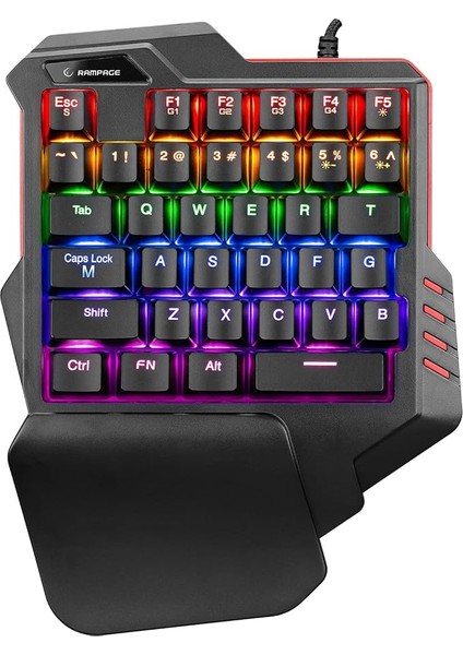 Mıracle K1 Siyah USB LED Işıklı Q 35 Tuşlu Multimedya Mini Gaming Oyuncu Klavyesi