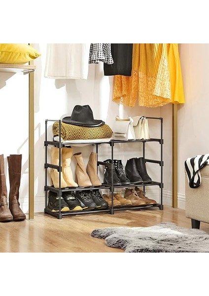 6 Katlı Ayakkabı Rafı, Metal Ayakkabı Rafı, 12-15 Çift Ayakkabı Için Ayakkabı Düzenleyici, Istiflenebilir, Koridor, Oturma Odası, Yatak Odası Için, 30 x 45 x 106 Cm, Siyah LSA23BK indirimleri