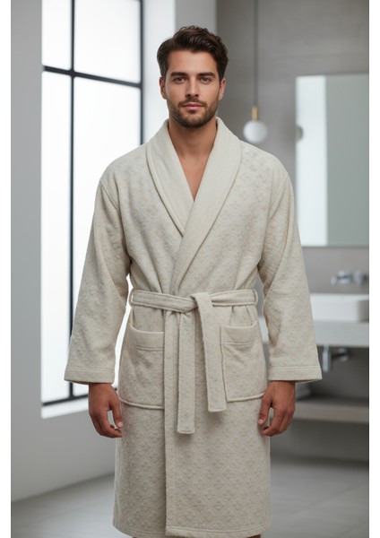 Kadife Jakarlı Erkek Bornoz