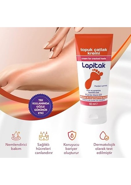 Topuk Çatlak Kremi 60ML - Ayak Kremi - Ayak Bakımı - Ayaklardaki Çatlakları Engenlemeye Yardımcı Olur. Kuru ve Yıpranmış Ayaklarda 24 Saat Içinde Etkisi Hissedilir. modelleri