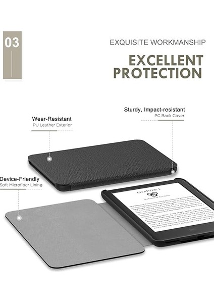 Case Fits 6" All-New Kindle (11TH GENERATION-2024/2022 Release)& International Version, Lightweight Shell Cover With Auto Wake/sleep For Kindle 2024/2022 11TH Gen E-Reader, Black fırsatları