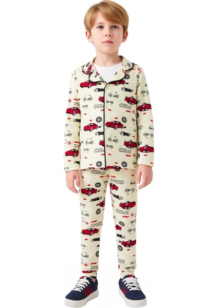 Erkek Çocuk Baskılı Uzun Kollu Pijama Takımı Konforlu Geceler Için Ideal Seçim Kaliteli Şık fırsatları