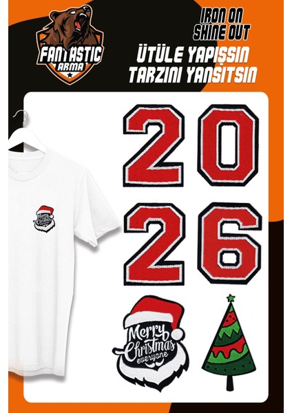 Ütü ile Yapışan Dokuma Arma Seti Hoşgeldin 2026 Modeli Patch Yama Happy New Year, Yılbaşı