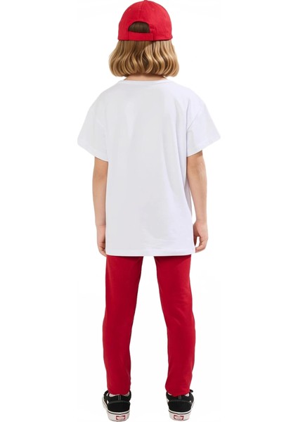 Kız Çocuk Pamuklu Kalp Baskılı Bisiklet Yaka T Shirt ve Tayt Takımı Kaliteli Şık Rahat indirimleri