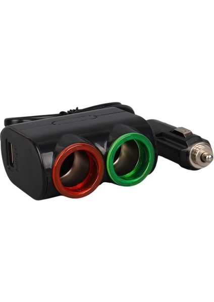 1631 12-24V Tek USB Girişli 120W 80CM Kablolu 2'lı Araç Çakmak Çoklayıcı fiyatları