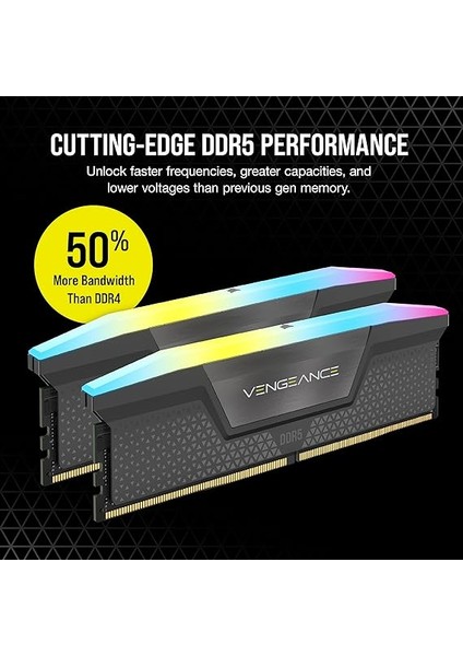 Vengeance Rgb 32GB (2 x 16GB) Ddr5 6000 CL28-36-36-96 1.40V Intel Xmp & Amd Expo - Gri (CMH32GX5M2B6000Z28) modelleri