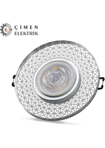 Noas YL65 1767 Iris LED Çerçeveli 4000K Yuvarlak Kristal Cam Spot Kasa - Priz ve Anahtar Için Uyumlu Çerçeve fiyatları