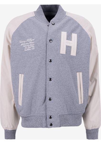 Dik Yaka Gri Erkek Sweatshırt MW0MW39684P01_MIX Medıa Varsıty Bom