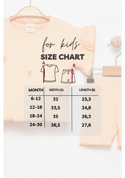 Kız Bebek Takım Somon %100 Pamuk Kısa Kollu Fırfırlı Bluz Şortlu Çiçek Nakışlı Alt Üst Takım indirimleri