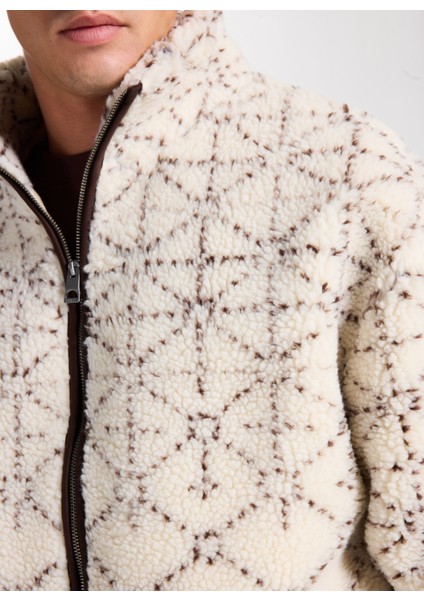 Dik Yaka Ekru Erkek Sweatshırt M5BL22K9GV2-P1UC Soldier Erkek Cek fırsatları