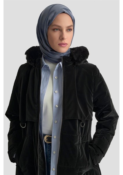 Kapüşonlu Kapitone 25KD2402 Siyah