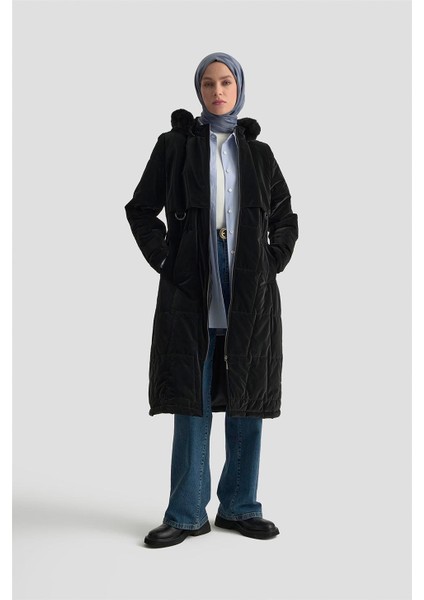 Kapüşonlu Kapitone 25KD2402 Siyah fiyatları