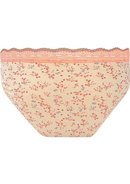 2'li Cotton Yumuşak Baskılı Külot Seti- Ekru-Ten-S modelleri