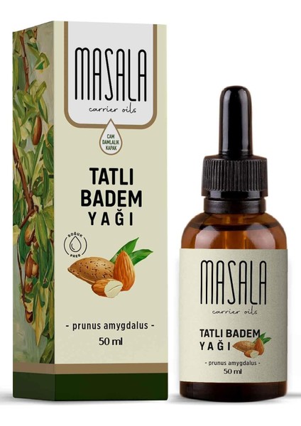 Masala Tatlı Badem Yağı 50 Ml. Soğuk Pres (Sweet Almond Carrier Oil) fiyatları