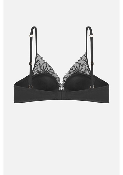 Leonie Brodeli Parlak Taş Detaylı Saten Biyeli Sütyen Külot Takım - 2724 - Siyah indirimleri