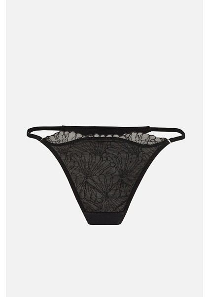 Wire Brodeli Saten Biyeli Kapsız Sütyen Külot Takım - 2723 - Siyah