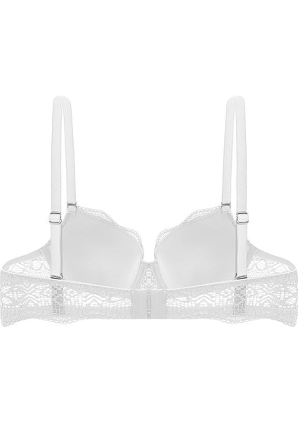Anna 2736 Dantelli Dekolte Sütyen ve Külot Takımı- Dolgusuz Ekru fırsatları
