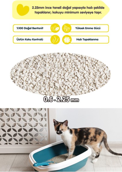 2 Adet 5lt Bebek Pudralı Bentonit Topaklaşan Kokusuz Kedi Kumu 5lt x 2 Adet fiyatları