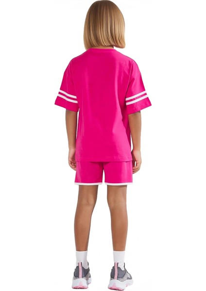 Kız Çocuk Pamuklu Yazlık Tişört ve Şort Takımı Slogan Detaylı Rahatlık Kaliteli Şık Rahat indirimleri