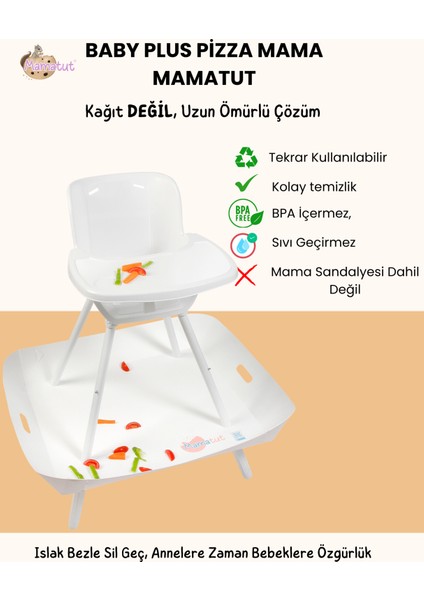 Babyplus Pizza Mama Uyumlu Mamatut Mama Sandalyesi Aparatı, Su Geçirmez Uzun Ömürlü