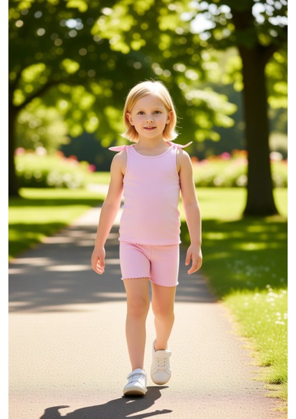 Kız Çocuk Pamuklu Atlet ve Şort Takımı Yazlık Konfor ve Şıklık Kaliteli Şık Rahat