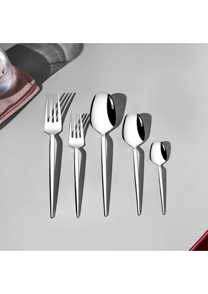 Milas Sade 6 Kişilik 30 Parça Çatal Kaşık Takımı