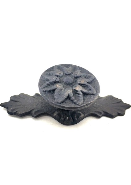 Antika Tarz Dekoratif Pirinç Çiçek Düğme - 29X70 Mm, Oksit