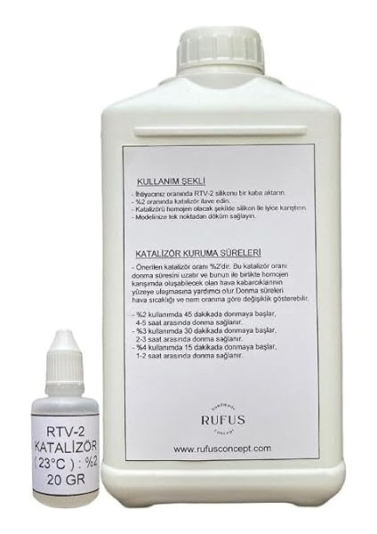Concept Rtv-2 10 Shore 1kg Kalıp Silikonu + 20GR Katalizör fiyatları
