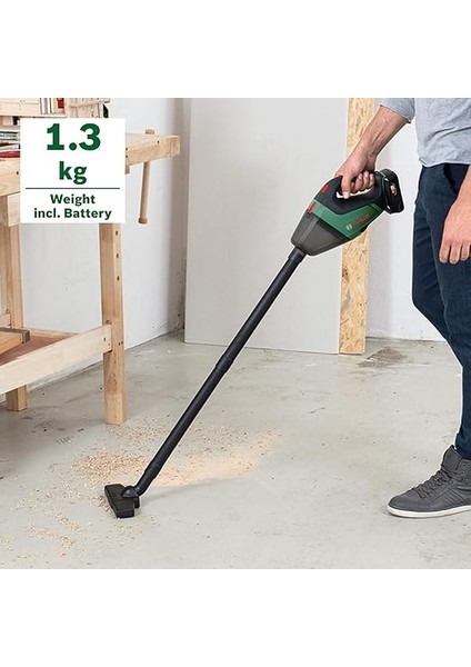 Akülü Elektrikli Süpürge Universalvac 18 (2,5 Ah Akü, 18 Volt Sistem, Kartonda), Yeşil modelleri