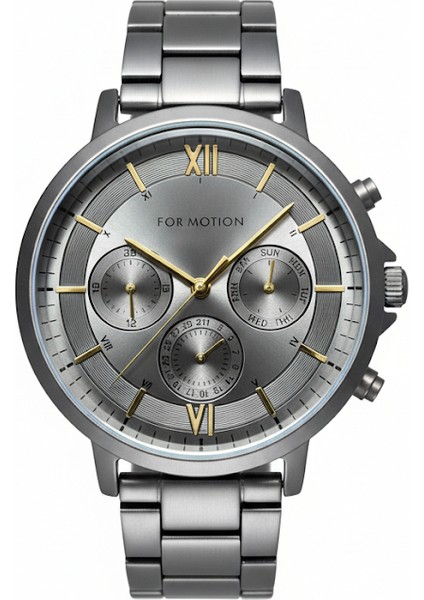 Erkek Kol Saati Gri Renk, Gri Kadran - Şık Metal Kordon, 2 Yıl Garantili