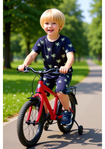 Erkek Çocuk Tropikal Baskılı Kısa Kollu Tişört ve Şort Pijama Takımı Kaliteli Şık Rahat fiyatları