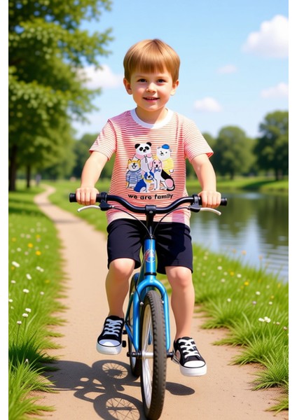 Erkek Çocuk Sevimli Hayvan Baskılı Pamuklu Örme Kısa Kollu Tişört ve Şort Takımı Kaliteli Şık fiyatları