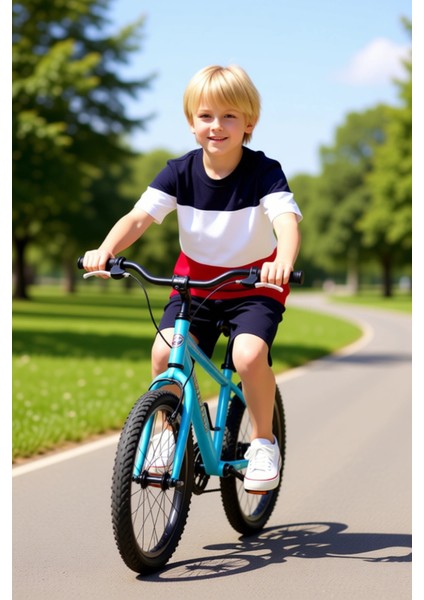 Erkek Çocuk Pamuklu Bisiklet Yaka Kısa Kollu Üst ve Şort Takımı Kaliteli Şık Rahat fiyatları