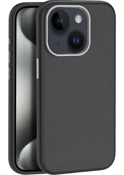 iPhone 15 Kılıf Wonder Deri Magsafe Kapak - SIYAH-(5796) - N372J706-M36372