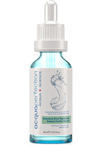 Perfection Sivilce Önleyici, Siyah Nokta ve Gözenek Karşıtı Arındırıcı Cilt Bariyeri Güçlendirici Bakım Serumu (%5 Niacinamide +%1 Zinc) 30ML, Akneli, Yağlı Ciltler Için Sebum Dengeleyici
